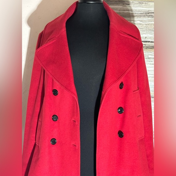 Burberry Jackets & Blazers - Burberry Red Cashmere Pea Coat.